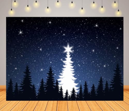 Arrière-plan photo Noël forêt enneigée tissu 3x2.5m - 3