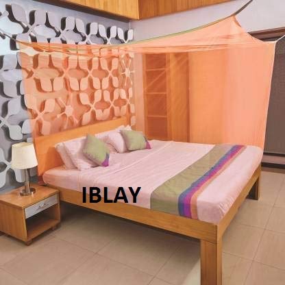 Image of Machardani Net Double Bed King Size - 10x6.5 Ft Mosquito Netting for Bed (Peach)