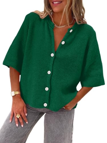 Image of LILLUSORY Short Sleeve Cardigan Sweaters for Women | Cropped Button Up, Summer 2026 Outfits, Y2K Fashion, Lightweight Knit, Versatile layering for work, casual & going out