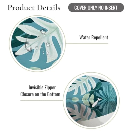 Housses coussin extérieur imperméable bleu lin imprimé double face de qualité - 6