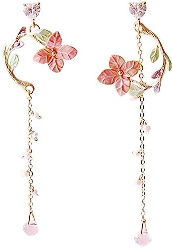 Amazon イヤリング レディース 人気 ロングイヤリング 桜の恋心 揺れる 和風 ラインストーン 金属アレルギー対応 シルバー925 18金 樹脂 ピアス 女性アクセサリー プレゼント Ailiou イヤリング ピアス 通販
