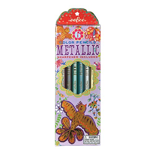 EEBOO Gold Birds Metallic Pencil, 6 CT