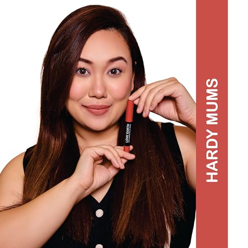 Image of Love Earth Non Transfer Crayon Lipstick-Hardy Mums | Lightweight & Longlasting, Smudge Proof, Transferproof, Matte Lipstick | Crayon Lipstick up to 12 Hours Stay -3.5g