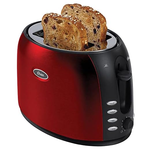 Torradeira Oster Aço Inox, 220V, Vermelho,800W, TSSTTJC5BBKR