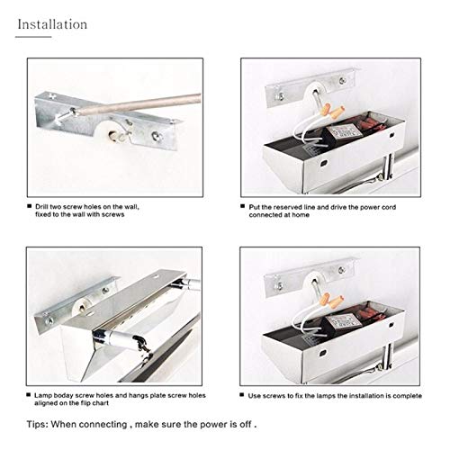 Lampe miroir salle de bain 7W avec interrupteur pour coiffeuse
