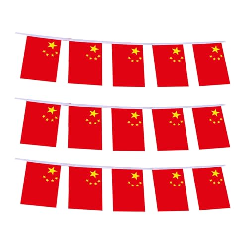 China Flag Chinese Flag, Small String China Flags Mini Chinese Flags Banner, Used for Party School Sports Events Patriotic Festival Decorations