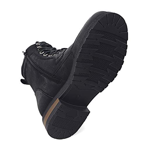 GM GOLAIMAN Men's Motorcycle TAFT Dress Boots - Lace Up Zip Boots Military Tactical Work Combat Hiking Botas Invierno Hombre 10 M US, 5 Black