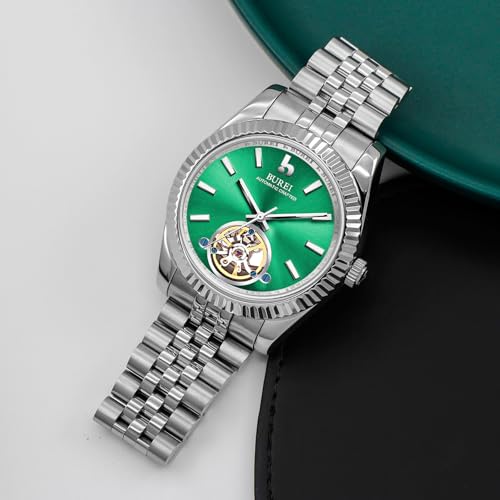 Image of BUREI Men's Classic Luxury Watch Stainless Steel Waterproof Machine Watch Fashion Double Watches Date Sapphire Crystal