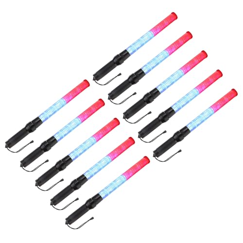 Bâtons de signalisation LED PATIKIL 21 pouces clignotants rouge et bleu pour trafic | 10 Pcs