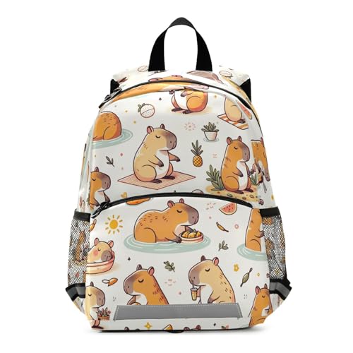 RPLIFE Divertida mochila Capybaras para niños y niñas, mochila de viaje pequeña para niños, mochilas escolares de 3 a 6 años, mediana