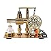 Hot Air Stirling Engine Motor Education Model Toy Electricity Power Generator LED Lights Kit Class Teaching Stirling Engine Kit for Adults Desktop Educational Physics Experiment Kit Toy Gift