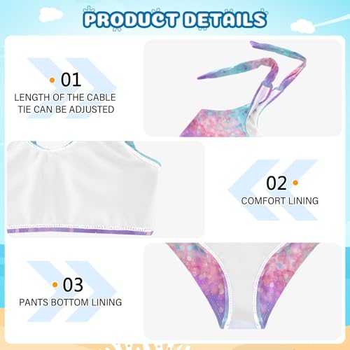 Image of Boccsty Cute Crab Red Blue Girls Swimsuits Kids Bikini Sets 2 Pcs Bathing Suit for 3T
