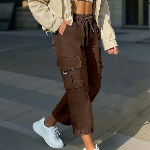 Cargo Capris for Women Plus Size High Waisted Elastic Cargo Athletic Pants Dressy Casual Summer Travel Long Shorts2