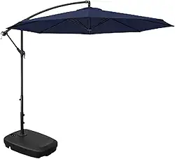 Kit Ombrelone Lateral Suspenso 3m Kauai + Base 55 Litros Piscina Jardim