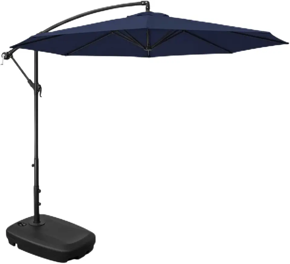 Kit Ombrelone Lateral Suspenso 3m Kauai + Base 55 Litros Piscina Jardim
