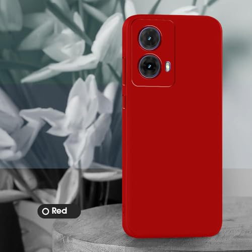 Image of Back Cover for Motorola Edge 50 Fusion 5G | Full Camera Protection | Premium Liquid Silicon Case | Flexible Bumper Case for Motorola Edge 50 Fusion 5G (Red)