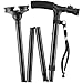 Imagen de Jtwweb Plegable bastón con Lámpara LED Plegable bastón Antideslizante Ligero discapacitado bastón de Aluminio Linterna Ajustable bastón Plegable portátil
