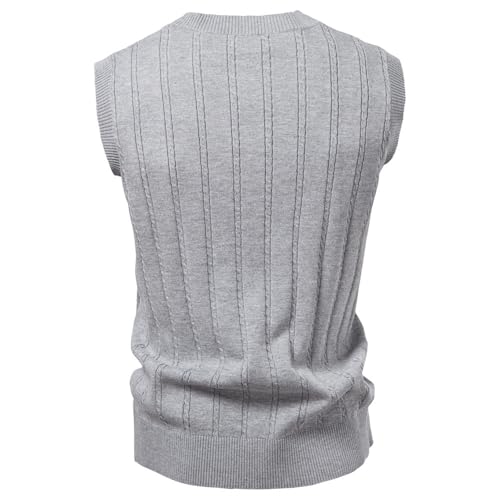 Chaleco de punto de ocho para hombre con cuello en V casual 2