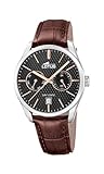 LOTUS Reloj Hombre 19073/4 Multifuncion Caja de Acero Inoxidable Plateado Correa de Piel Marrón