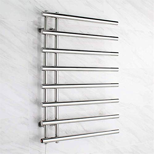 Sèche-serviettes électrique 4+4 barres en acier inoxydable brossé