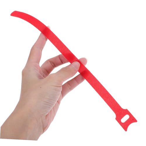 jojofuny 100pcs Reusable Cable Ties Cord Organizer Straps with Hook and Loop Fastener, Red Self-adhesive Cord Wraps for Home and Office Cable Management under Desk miniatura 4