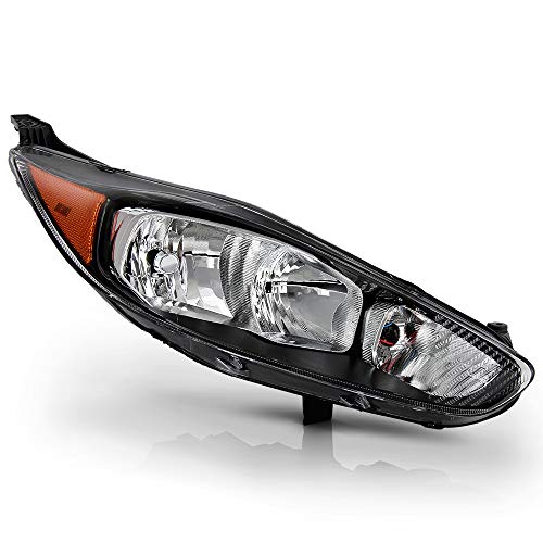 Passenger Side Black Bezel OE-Style Right Halogen Headlight Housing Headlamp Assembly Replacement For 2014-2019 Ford Fiesta