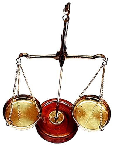 Brass Decorative Weighing Scale Balance Tarazu: Weights Measure Showpiece 'Law/Justice