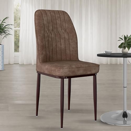 Image of Jewel Premium Velvet Dining Chair with Strong Metal Legs, Cushioned Seat, Chair for Dining, Living Room, Bedroom & Balcony (Brown)