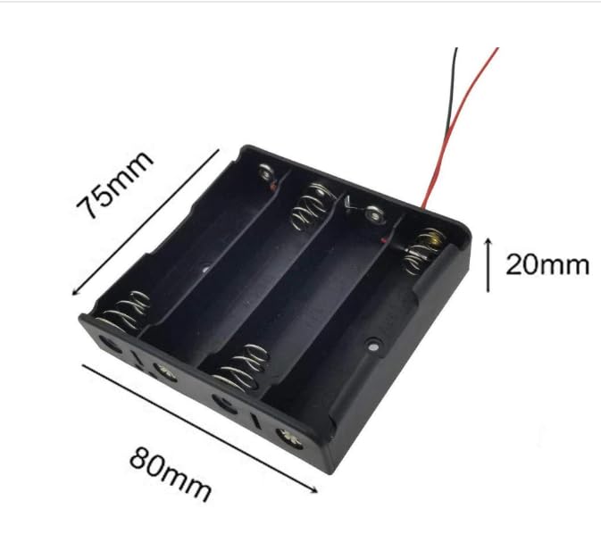 Image of 4 x 2000mAh Rechargeable Cells with 4-Slot Battery Holder | 3.7V-14.8V DIY Power Pack for Robotics, Toys, LED Lights, Power Banks, Fans & Electronics Projects