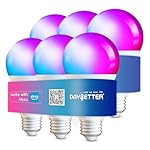 DAYBETTER 6 Pack Smart Light Bulbs, Color Changing Smart WiFi Light Bulbs, Compatible with Alexa & Google Home, 800 Lumen Dimmable A19 E26 Bulbs, No Hub Needed