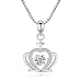Produktbild CS Krone Intarsien Zirkonium Bohrer Halskette S925 Silber Schlüsselbein Kette Silber Schmuck Geschenk Einfachen Stil (Size : Chain length 40CM)