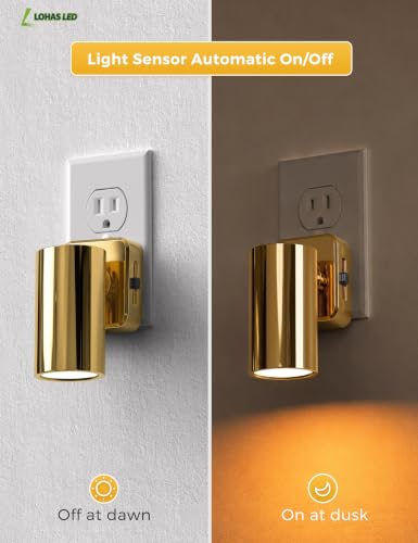 Image of L LOHAS LED Night Lights Plug into Wall,[2-Pack] Wall Spot Lights Indoor | Dusk to Dawn Sensor,1800K Amber Night Lights,for Home Decor Party Bathroom,Hallway