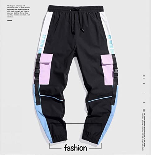 Mens Joggers Cargo Pants Outdoor Sports Fashion Casual Athletics Cool Pants for Men Hip Hop with Drawstring