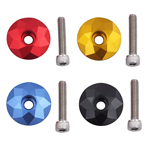 NUEAYMS Headset Space with Stem TopBicycle Aluminum Headset Cap Bike Stem Cover with Screws for Mountain Bike Road Bicycle Headset Top Cover Headset Top Stem Cap for 28.5/31.8 Steerer Front Fork - Thumbnail 2