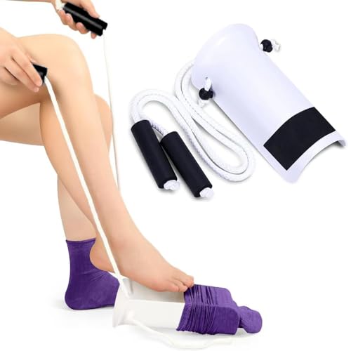 Adjustable Sock Assist Tool - Sock aid Non-Slip & Portable Aid for Seniors, Pregnant Women & Post-Surgery Recovery [Ergonomic Design for Long/Short Socks]