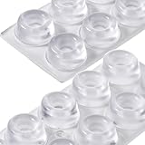 24 PCS Glass Table Top Anti Slip Pads, Clear Glass Table Top Bumpers Self Adhesive Round Silicone Non Slip Sticker Rubber Bumpers for Glasses Tables Tops, Photo Frame, Furniture (22mm X 10mm)