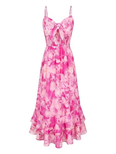 Image of GRACE KARIN Womens Maxi Floral Sundresses Summer Beach Boho Dress Spaghetti Strap Dresses Casual Fashion Clothes with Pockets