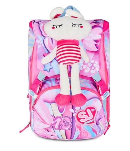 Sac à dos d'école extensible fuchsia SJ GANG STYLE JAM GANG pour fille de primaire, 24L
