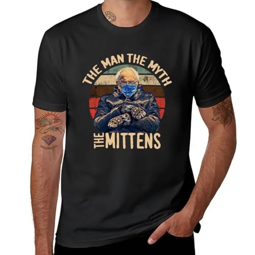 Bernie Sanders Man Myth Mittens Sitting Chair Inauguration T-Shirt t-Shirt Vintage Clothes t Shirts for Men Black 3XL