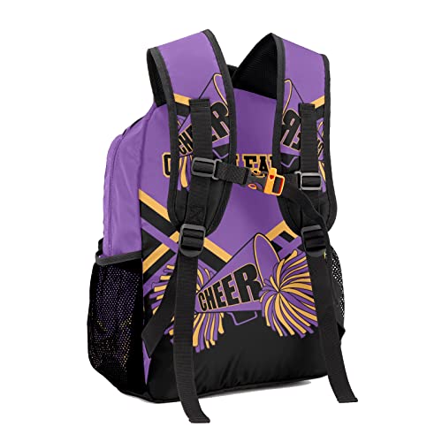 Customized Cheerleader Purple Waterproof Backpack with Name for Hiking Camping Picnic 12.2(L)x5.9(W)x16.5(H)inch3