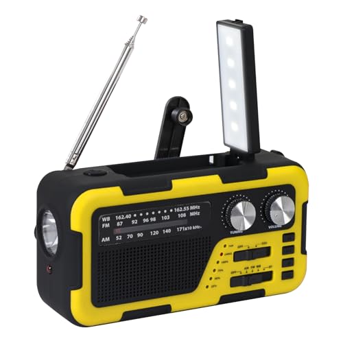 Nudorpn Radio meteorológica solar – Radio exterior con energía solar con linterna – Altavoz inalámbrico de gran recepción para casa, adultos, adolescentes, familias y amigos