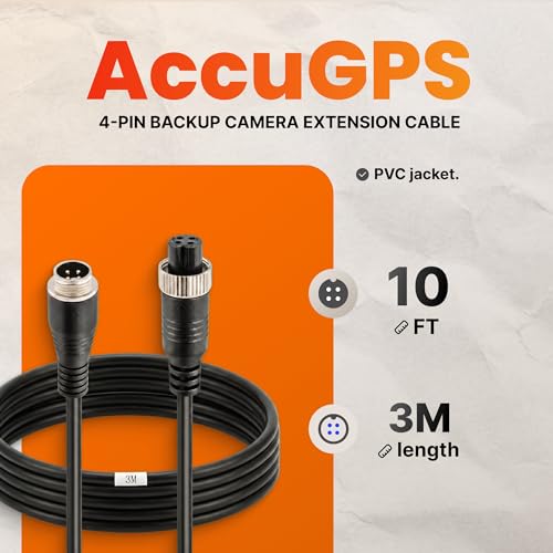 Image of 10FT /3M 4-Pin Aviation Video Extension Cable for CCTV Rearview Cameras and Vehicle Backup Monitors - Waterproof and Shockproof