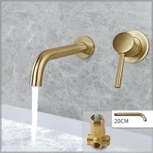 Robinet de lavabo mural brossé anti-calcaire, la solution 20 cm pour vasque propre