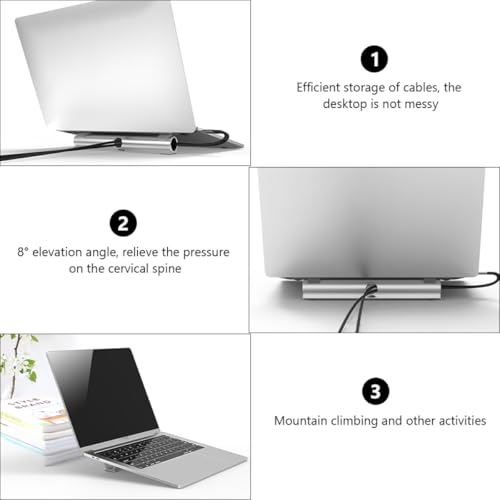 Soporte para portátil de aleación de aluminio Lurrose, plateado miniatura 5