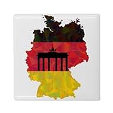 Aimant Frigo Céramique Carré - Drapeau Carte Allemagne Football Sport Equipe Nationale USA - Format 5x5cm -Magnet Décoratif Souvenir pour Réfrigérateur et Tableau Magnétique Imprimé en France