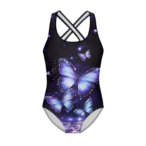 Image of Girls One Piece Swimsuit Teens Cross Back Summer Beach Wear for 5-14Y