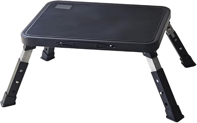 Step Stool Folding Platform Step,Folding Step Stool, Adjustable Step Stool,Step Ladder,One Step Ladder,for Adults,Older or Kids in Kitchen, Bathroom, RV,Camping,Office (Black)