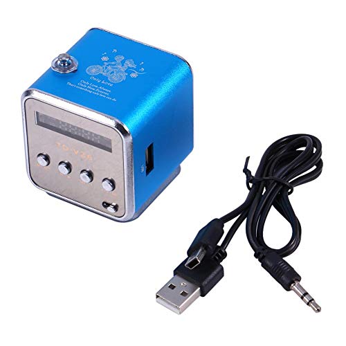 Wytino Music Player, Mini-Lautsprecher Music Player Tragbares FM-Radio Stereo-PC Fashion Support TF-Karte und U-Disk (blau) Cover