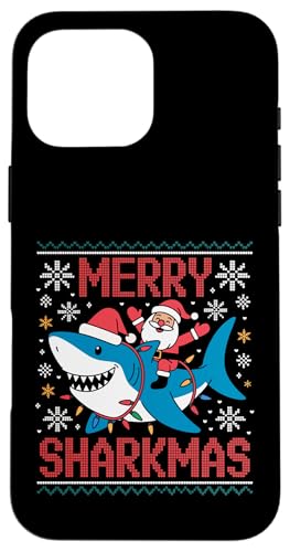Merry Sharkmas AO[Z[^[ T^ CfBO V[N Cgt X}zP[X iPhone 16 Pro Max p