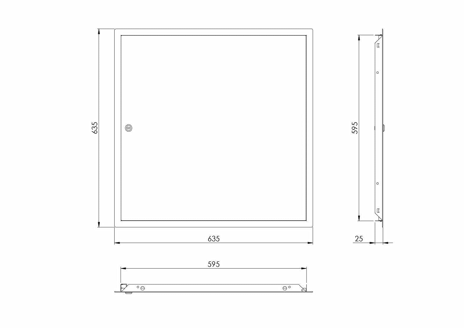 Armar Trading Ltd White Metal Access Panel 600Mm X 600Mm With Lock/Keys Inspection Door Flap